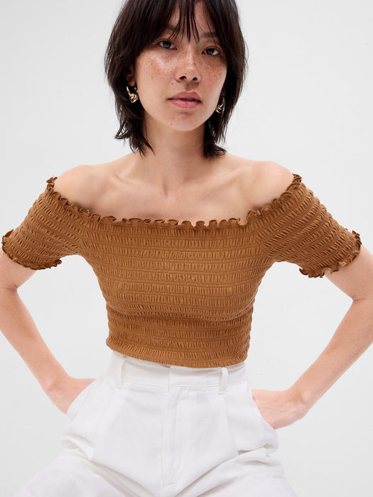 Smocked Off-Shoulder Top