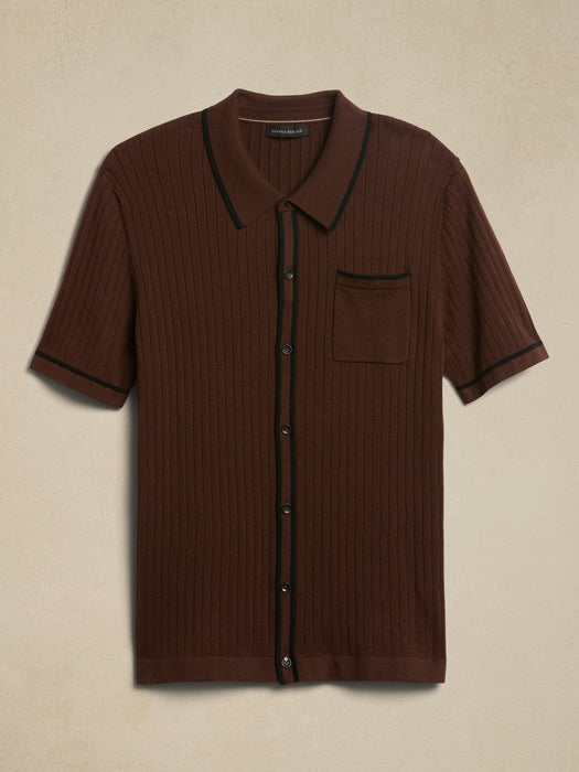 Christophe Cotton-Silk Sweater Polo