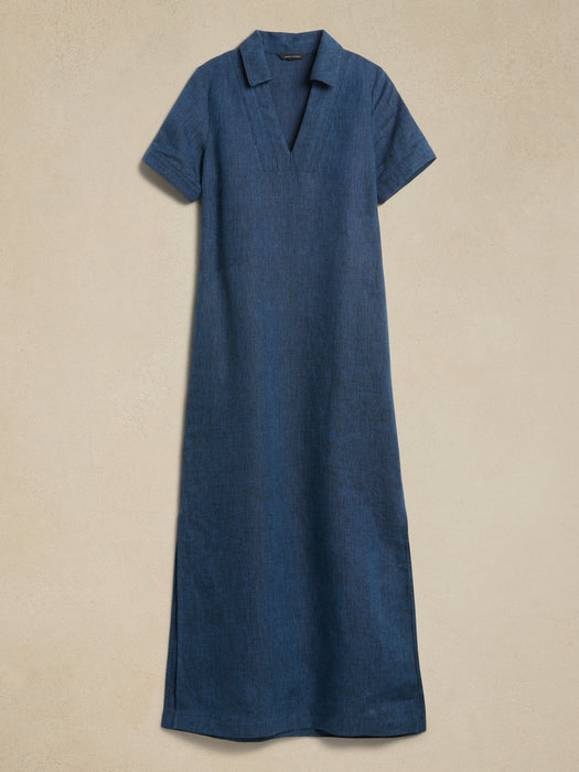 Cruz Linen Maxi Shirtdress