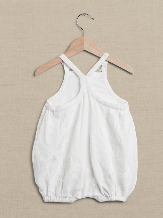 Botanica Embroidered Linen Bubble Romper for Baby