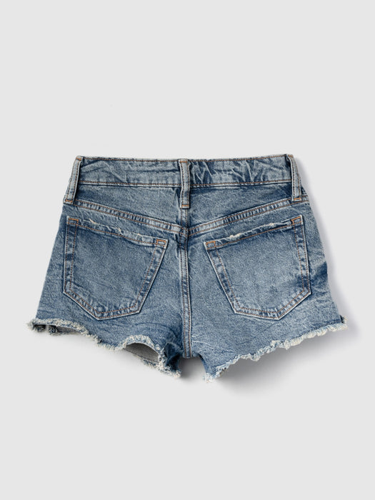 Kids High Rise Shortie Shorts with Washwell