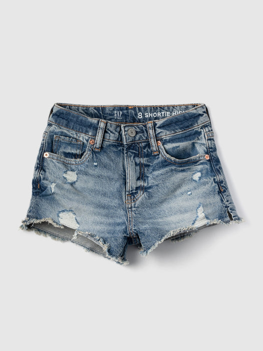 Kids High Rise Shortie Shorts with Washwell