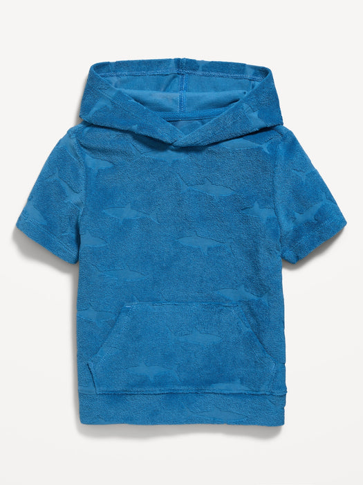 Short-Sleeve Swim Cover-Up Hoodie for Toddler Boys