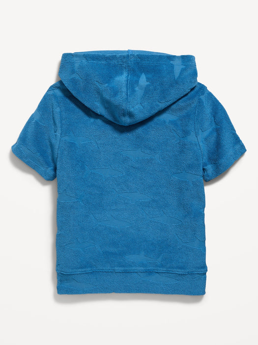 Short-Sleeve Swim Cover-Up Hoodie for Toddler Boys