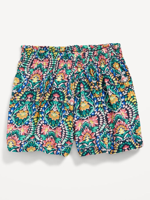 Matching Printed Smocked-Waist Pull-On Shorts for Baby