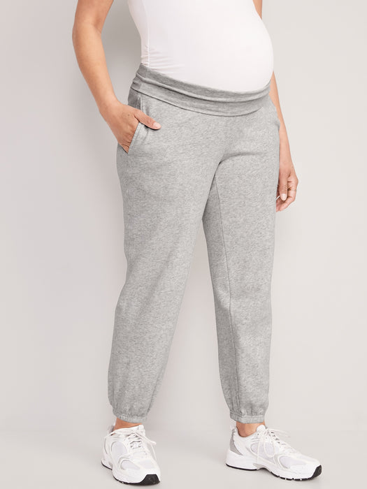 Maternity Rollover-Waist Jogger Sweatpants