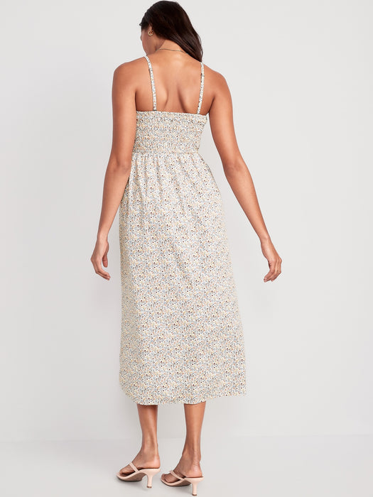 Fit & Flare Floral Smocked Maxi Cami Dress for Women
