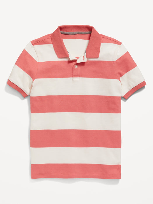 Striped Short-Sleeve Rugby Polo Shirt for Boys