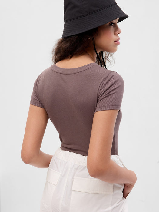 Mini Rib Cropped T-Shirt