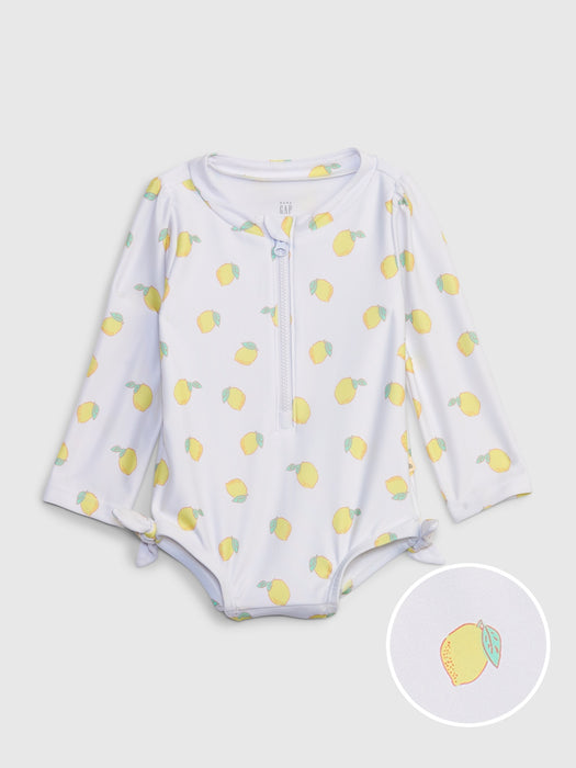 Baby Recycled Lemon Rash Guard Swim One-Piece