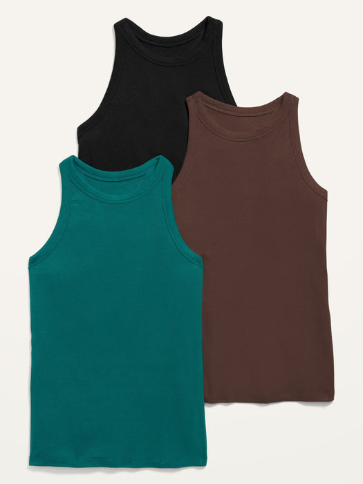UltraLite Rib-Knit Racerback Tank 3-Pack for Women