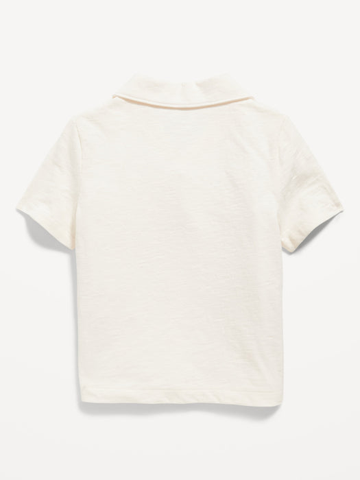 Short-Sleeve Slub-Knit Camp Shirt for Toddler Boys