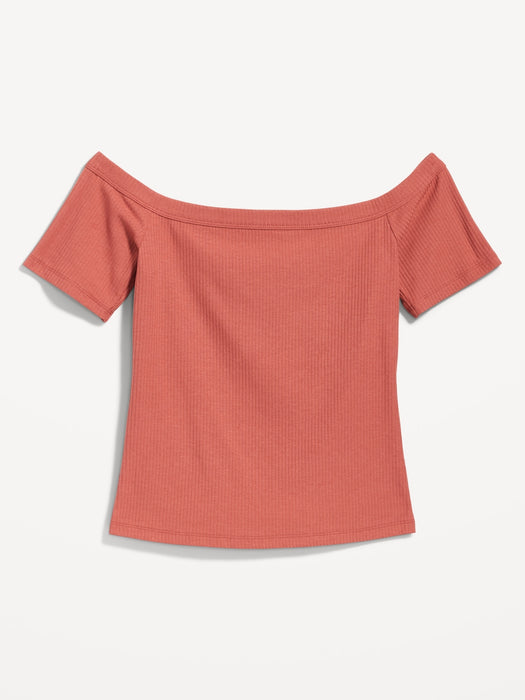 Fitted Off-The-Shoulder T-Shirt for Women