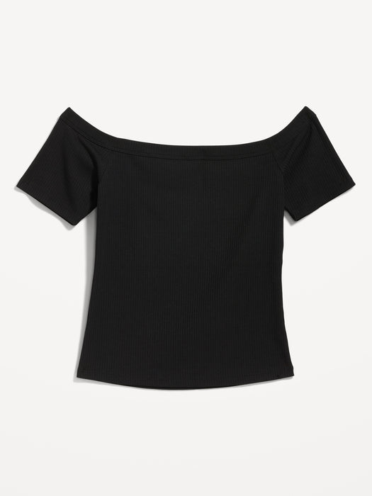 Fitted Off-The-Shoulder T-Shirt for Women