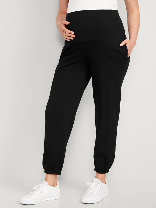 Maternity Rollover-Waist Jogger Sweatpants