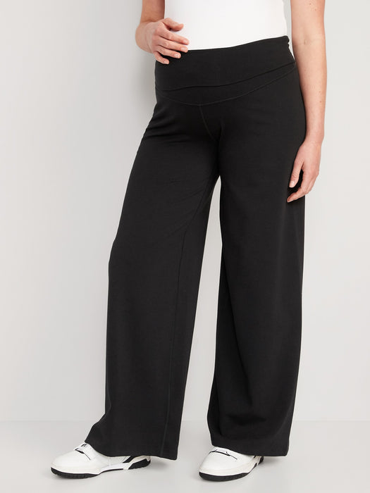 Maternity Rollover-Waist PowerChill Wide-Leg Pants