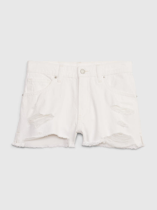 Low Rise Denim Beach Shorts
