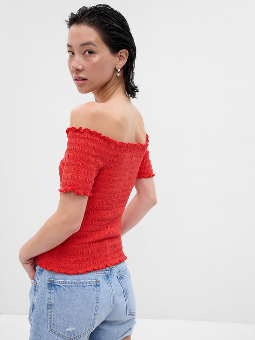 Smocked Off-Shoulder Top