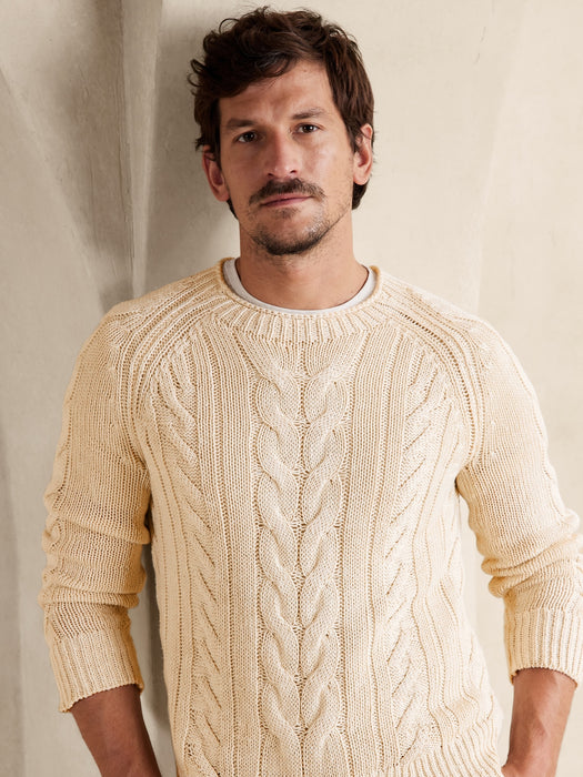 Ezra Chunky Linen-Cotton Sweater