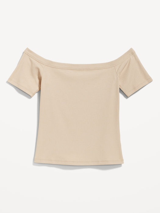 Fitted Off-The-Shoulder T-Shirt for Women
