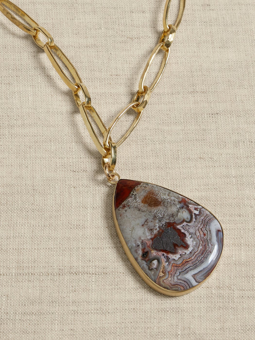 Crazy Lace Agate Pendant | Aureus + Argent