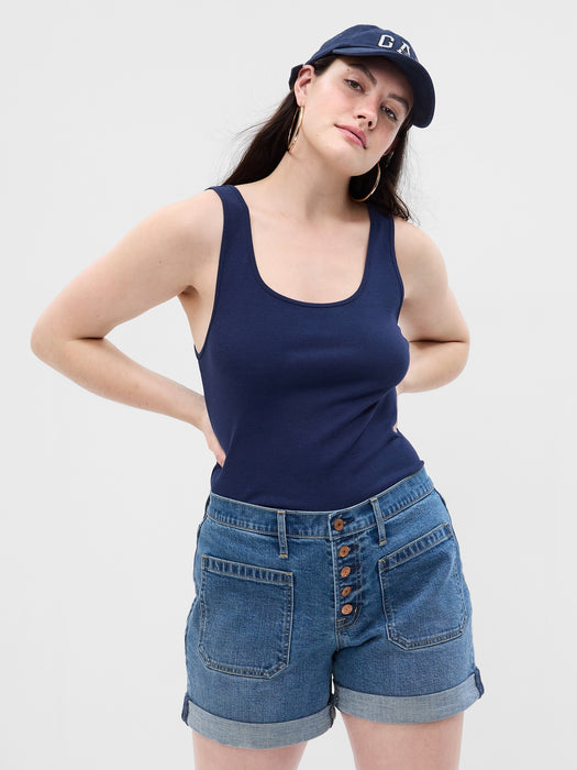 5" Mid Rise Denim Girlfriend Shorts