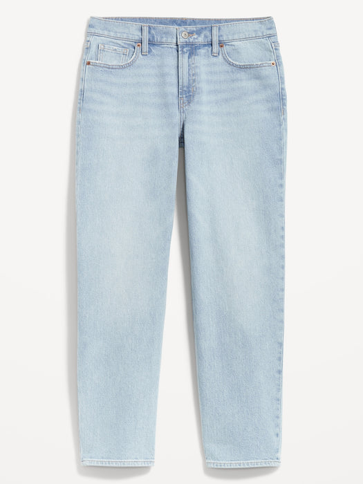 Mid-Rise Boyfriend Loose Jeans