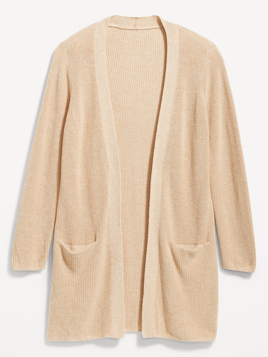 Textured Open-Front Sweater