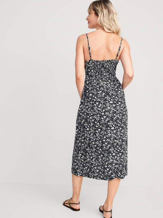 Fit & Flare Sleeveless Floral Midi Dress for Women