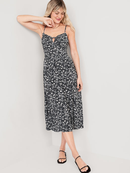 Fit & Flare Sleeveless Floral Midi Dress for Women
