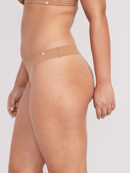 Low-Rise Soft-Knit No-Show Thong Underwear for Women