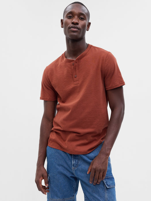 Slub Cotton Henley T-Shirt