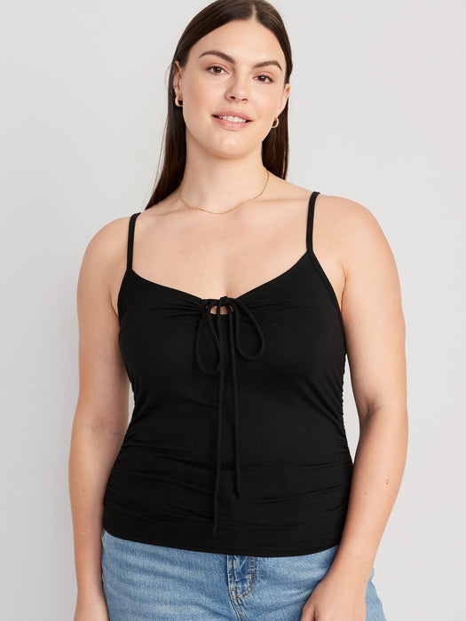 Fitted Sleeveless Tie-Front Top for Women