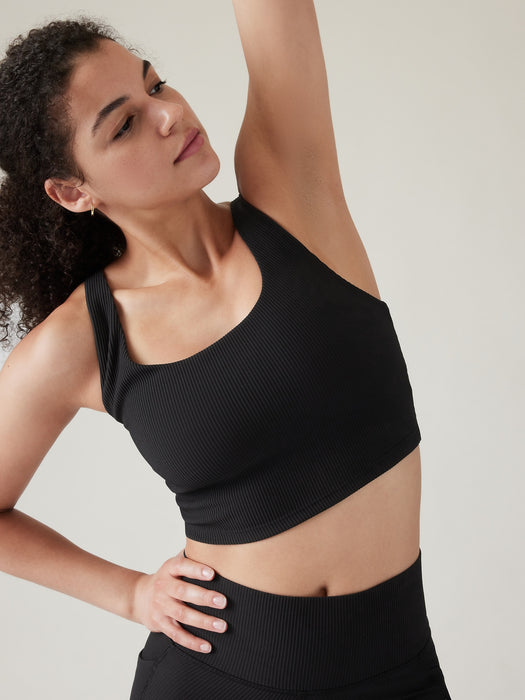 Rib Cut Out Longline Bra D&#45DD