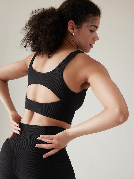 Rib Cut Out Longline Bra D&#45DD