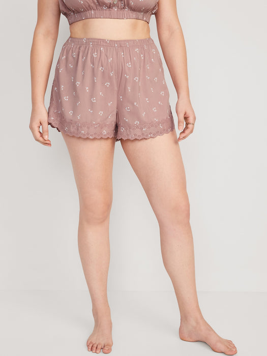 High-Waisted Pajama Shorts for Women -- 3-inch inseam