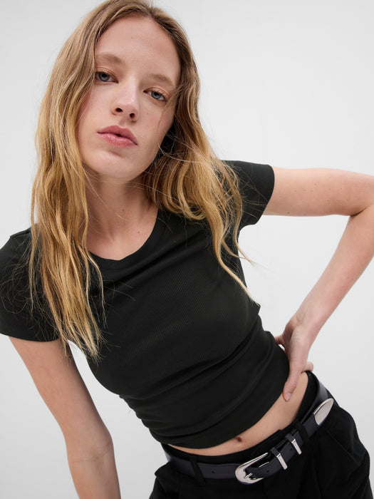 Mini Rib Cropped T-Shirt