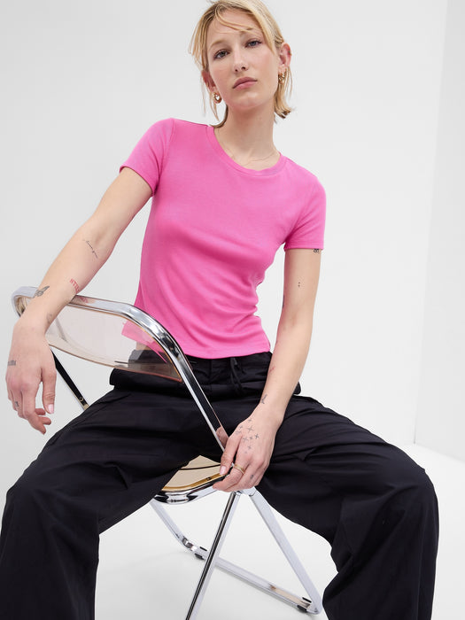 Mini Rib Cropped T-Shirt