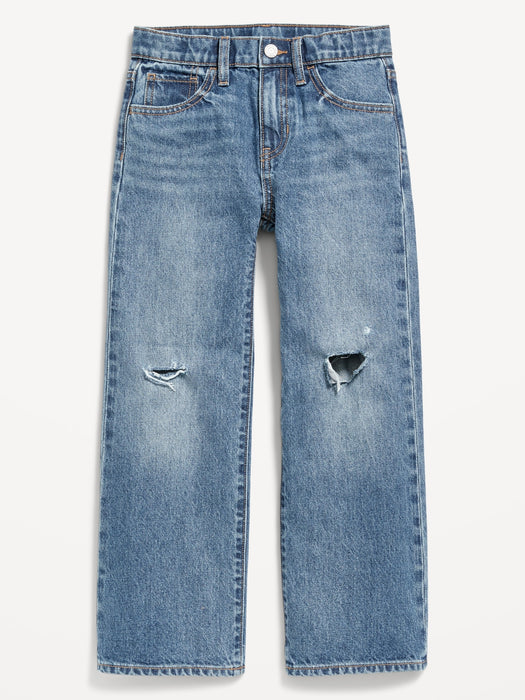 High-Waisted Baggy Ripped Wide-Leg Jeans for Girls
