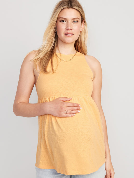 Maternity EveryWear Sleeveless Slub-Knit Peplum Top