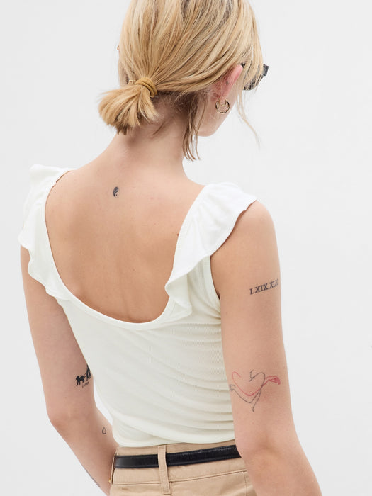 Mini Rib Flutter Tank Top