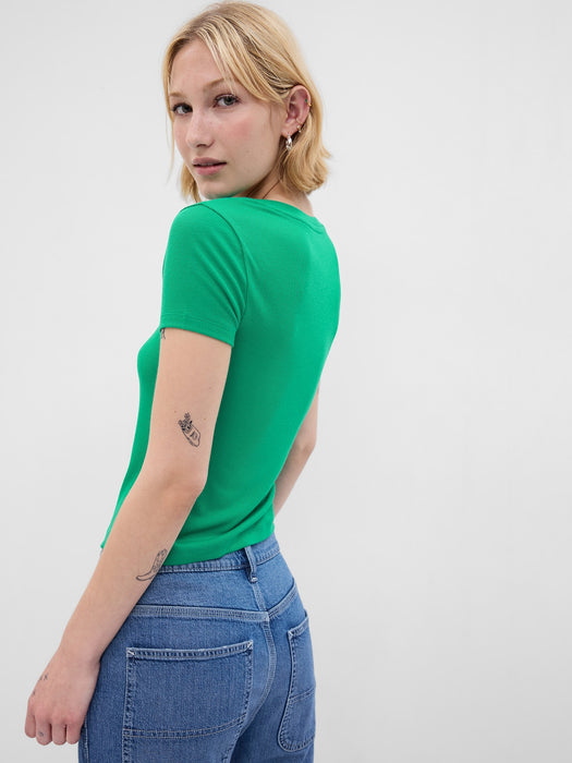 Mini Rib Cropped T-Shirt