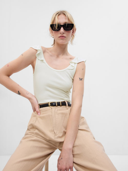 Mini Rib Flutter Tank Top