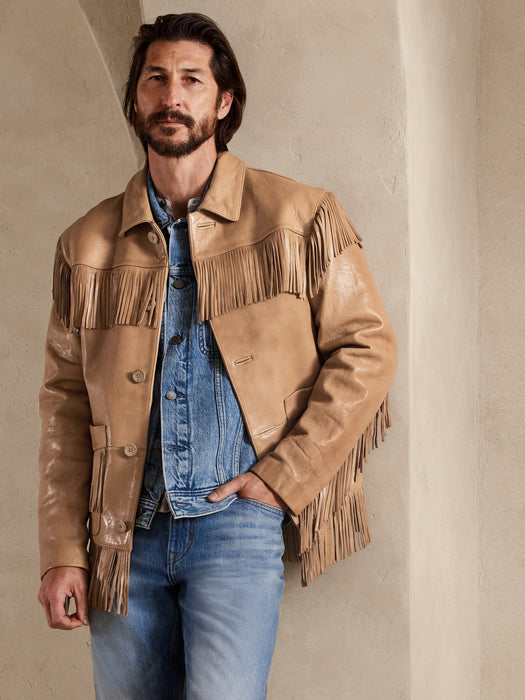 BR ARCHIVES Fringe Leather Jacket
