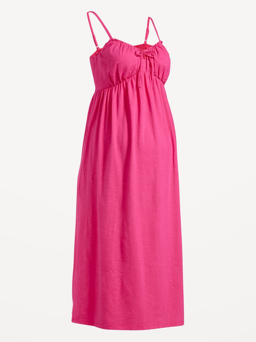 Maternity Fit & Flare Sleeveless Slub-Knit Midi Dress