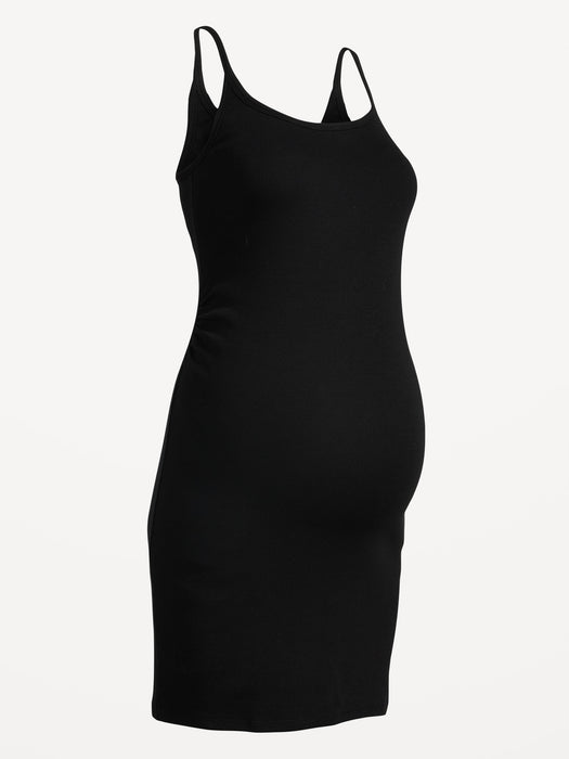 Maternity Fitted Rib-Knit Cami Dress