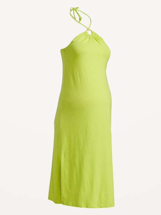 Maternity O-Ring Halter Midi Dress