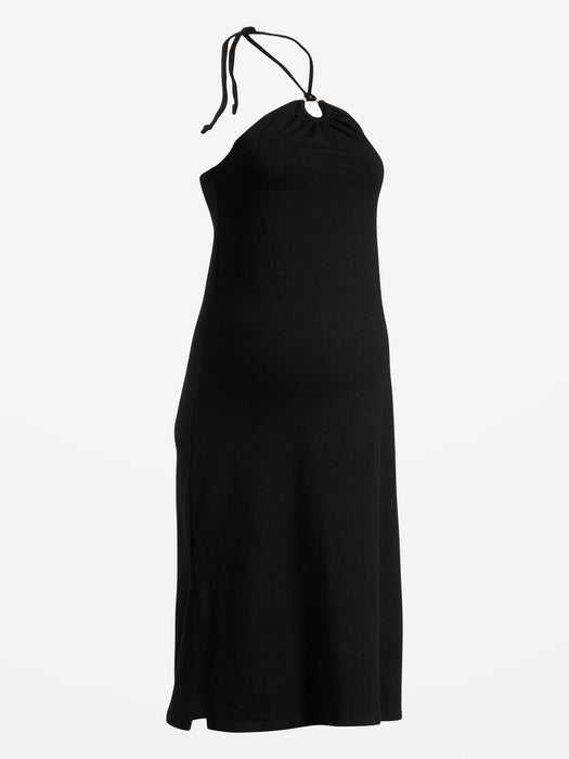 Maternity O-Ring Halter Midi Dress