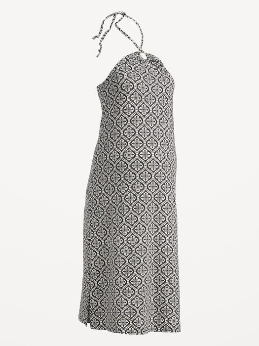 Maternity O-Ring Halter Midi Dress