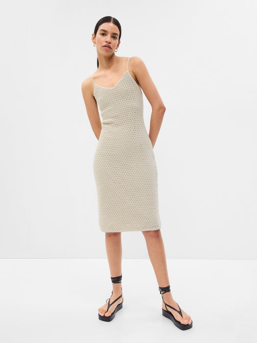 Crochet Strappy Back Midi Dress